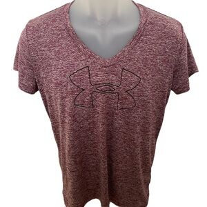 UNDER ARMOUR V-Neck Activewear HeatGear Short Sleeve Shirt Women M Medium
